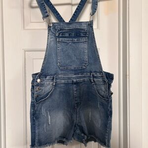 Denim Overall Shorts